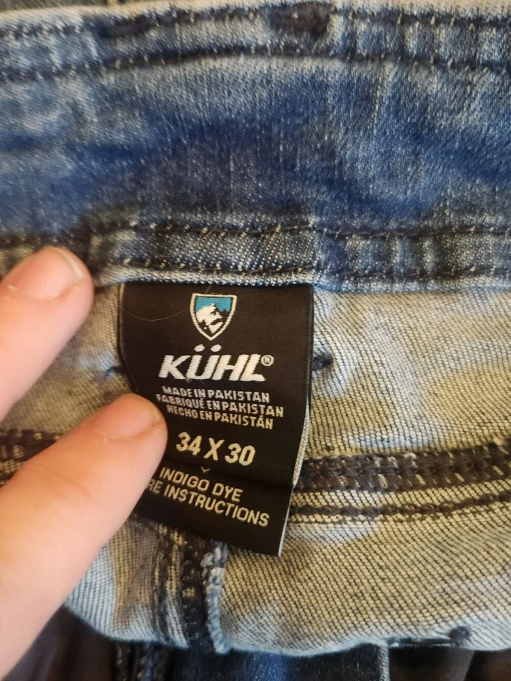 KUHL Men's Size 34x30 Blue Indigo Dye Stretch Performance Denim Jeans